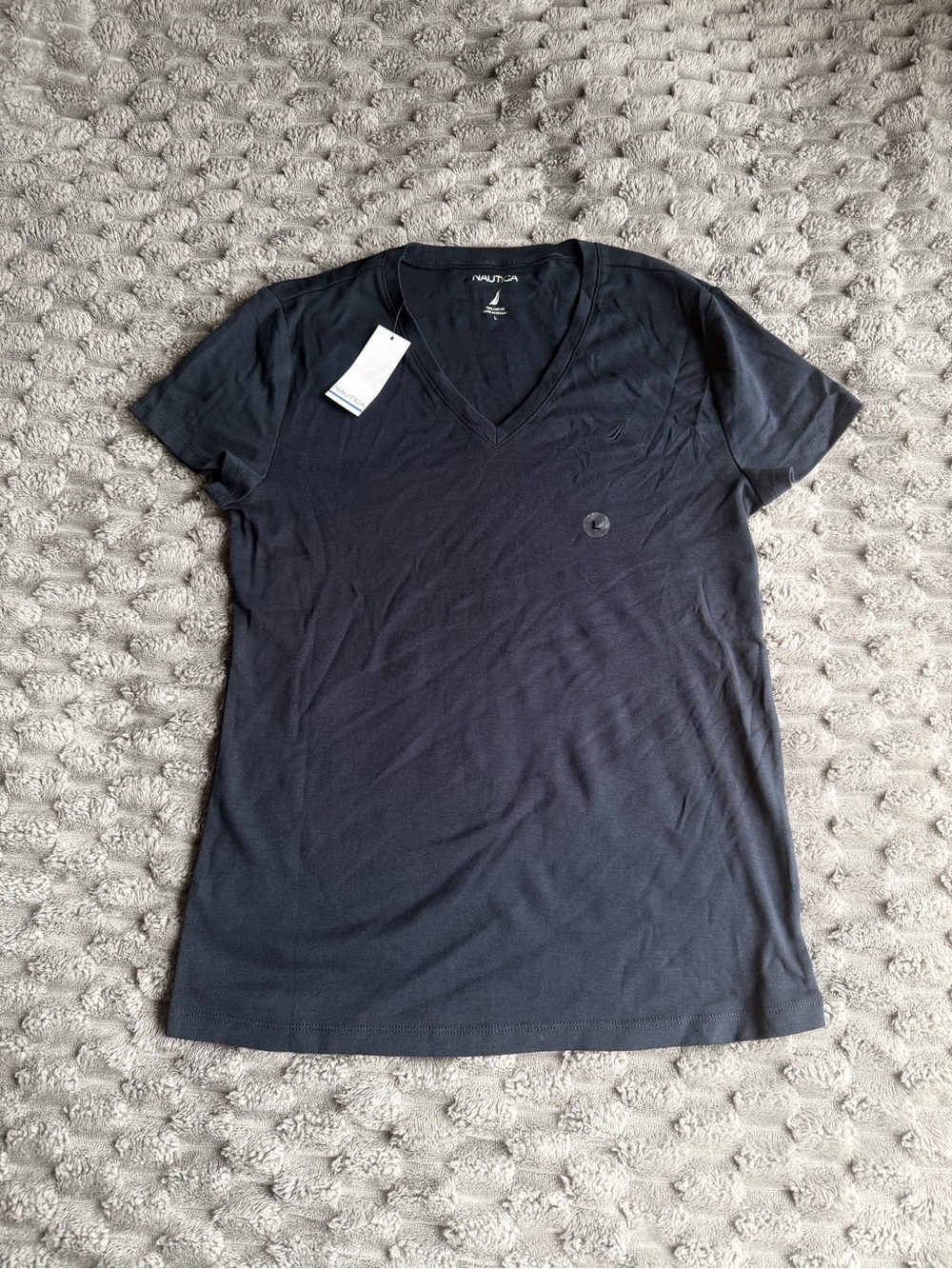 NWT Nautica Classic Navy V Neck Short Sleeve TShirt